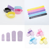 28pc X Dog Shoes Waterproof Disposable Boots Anti-Slip Pet Socks L BLUE - Top-Down View