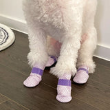 28pc X Dog Shoes Waterproof Disposable Boots Anti-Slip Pet Socks M VIOLET - Extra Image