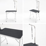 Paw Mat Pet Grooming Salon Table 78cm Adjustable Foldable Mobile for Commercial BLACK - Top-Down View