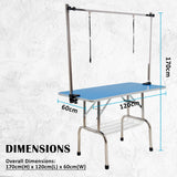 Paw Mate Pet Grooming Salon Table Dual 120cm Adjustable Foldable Mobile for Commercial BLUE - Extra Image