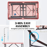 Paw Mate Pet Grooming Salon Table 97cm Adjustable Foldable Mobile Dog Cat for Commercial PINK - Extra Image
