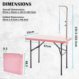 Paw Mate Pet Grooming Salon Table 97cm Adjustable Foldable Mobile Dog Cat for Commercial PINK - Extra Image