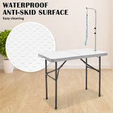 Paw Mate Pet Grooming Salon Table 97cm Adjustable Foldable Mobile Dog Cat for Commercial WHITE - Side View