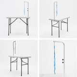 Paw Mate Pet Grooming Salon Table 97cm Adjustable Foldable Mobile Dog Cat for Commercial WHITE - Top-Down View