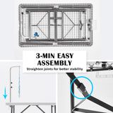 Paw Mate Pet Grooming Salon Table 97cm Adjustable Foldable Mobile Dog Cat for Commercial WHITE - Extra Image
