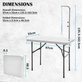 Paw Mate Pet Grooming Salon Table 97cm Adjustable Foldable Mobile Dog Cat for Commercial WHITE - Extra Image