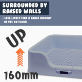 Dog Pet Potty Tray Training Toilet Raised Walls T1 BLUE - Side View