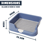 Dog Pet Potty Tray Training Toilet Raised Walls T1 BLUE - Low Angle
