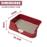 Dog Pet Potty Tray Training Toilet Raised Walls T1 WINE - Low Angle