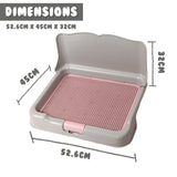 Dog Pet Potty Tray Training Toilet Detachable Wall T2 GREY - Low Angle