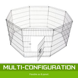 Pet Playpen Foldable Dog Cage 8 Panel 24in with Cover - 45-Degree Angle