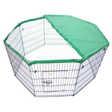 Net Cover Green for Pet Playpen Dog Cage 24in - Front View