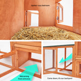 Rabbit Hutch Chicken Coop 204 x 45 x 85cm 2 Storey Cage Mansion - 45-Degree Angle