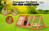 Rabbit Hutch Chicken Coop 118 x 50 x 45cm Triangle Cage Run Ester - Front View