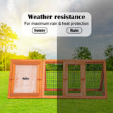 Rabbit Hutch Chicken Coop 118 x 50 x 45cm Triangle Cage Run Ester - Side View