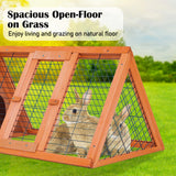 Rabbit Hutch Chicken Coop 118 x 50 x 45cm Triangle Cage Run Ester - Close-Up Angle