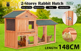 Rabbit Hutch Chicken Coop 148 x 44 x 84.5cm 2 Storey Pet Cage Run SIENA - Front View