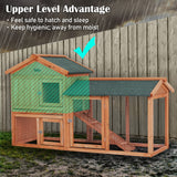 Rabbit Hutch Chicken Coop 148 x 44 x 84.5cm 2 Storey Pet Cage Run SIENA - Close-Up Angle