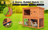 Rabbit Hutch Chicken Coop 92 x 45 x 82cm 2 Storey Cage Run Aria - Front View