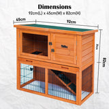 Rabbit Hutch Chicken Coop 92 x 45 x 82cm 2 Storey Cage Run Aria - Extra Image