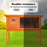 Rabbit Hutch Chicken Coop 91 x 45 x 70cm Free Standing Cage Run Eden - Side View