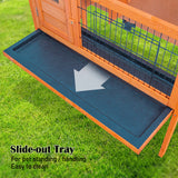 Rabbit Hutch Chicken Coop 91 x 45 x 70cm Free Standing Cage Run Eden - Low Angle