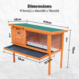 Rabbit Hutch Chicken Coop 91 x 45 x 70cm Free Standing Cage Run Eden - Extra Image