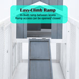 Rabbit Hutch Chicken Coop 147cm 2 Storey Pet Cage Run GRACIE - 45-Degree Angle