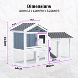 Rabbit Hutch Chicken Coop 147cm 2 Storey Pet Cage Run GRACIE - Extra Image