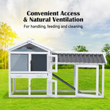 Rabbit Hutch Chicken Coop 147cm 2 Storey Pet Cage Run GRACIE - Side View