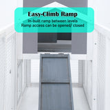Rabbit Hutch Chicken Coop 147cm 2 Storey Pet Cage Run GRACIE - 45-Degree Angle