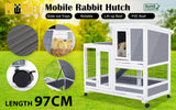 Rabbit Hutch Chicken Coop with Wheels 96.5 x 56 x 90.5cm 2 Storey Pet Cage Run HOPKINS - Extra Image