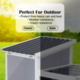 Rabbit Hutch Chicken Coop with Wheels 96.5 x 56 x 90.5cm 2 Storey Pet Cage Run HOPKINS - Extra Image