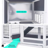 Rabbit Hutch Chicken Coop with Wheels 96.5 x 56 x 90.5cm 2 Storey Pet Cage Run HOPKINS - Extra Image