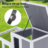 Rabbit Hutch Chicken Coop with Wheels 96.5 x 56 x 90.5cm 2 Storey Pet Cage Run HOPKINS - Extra Image