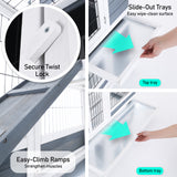 Rabbit Hutch Chicken Coop with Wheels 96.5 x 56 x 90.5cm 2 Storey Pet Cage Run THUMPER - Extra Image