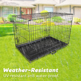 Wire Dog Cage Foldable Crate Kennel 24in with Tray - Front View