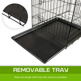 Wire Dog Cage Foldable Crate Kennel 48in with Tray - 45-Degree Angle