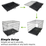 Wire Dog Cage Foldable Crate Kennel 24in with Tray + Cushion Mat Combo - Extra Image