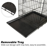 Wire Dog Cage Foldable Crate Kennel 36in withTray + Cushion Mat Combo - Top-Down View