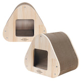 Yaomi Wood Triangle Cat Scratcher Sofa Pet Bed - Side View