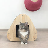 Yaomi Wood Triangle Cat Scratcher Sofa Pet Bed - Close-Up Angle
