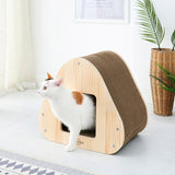 Yaomi Wood Triangle Cat Scratcher Sofa Pet Bed - Low Angle