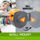 Automotive Air Hose Retractable Reel Wall Mounted 10m - Side View