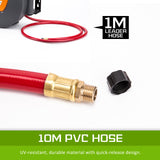 Automotive Air Hose Retractable Reel Wall Mounted 10m - Low Angle