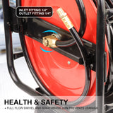 Air Hose 360 Swivel Reel Automotive Industrial 30m - Low Angle