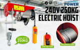 Electric Hoist Remote Chain Lift 240V 510w 125/250KG - Front View