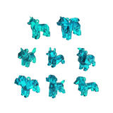 40X Geometric Translucent Dog Toy Capsules 50mm Collectible Gacha in Display Box - 45-Degree Angle