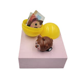 40X Cute Animal Pull Back Car Toy Capsules 50mm Collectible Gacha in Display Box - 45-Degree Angle