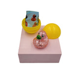40X Kenisy Sparkling Glitter Duck Capsules 50mm Collectible Gacha in Display Box - Top-Down View